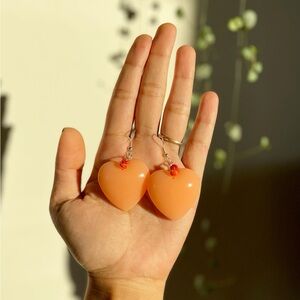 Handmade Resin Heart Drop Earrings